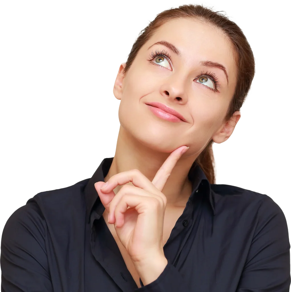 Frau denkt über all die Vorteile von Kwanta nach